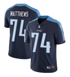 Youth Nike Tennessee Titans #74 Bruce Matthews Navy Blue Alternate Vapor Untouchable Limited Player NFL Jersey
