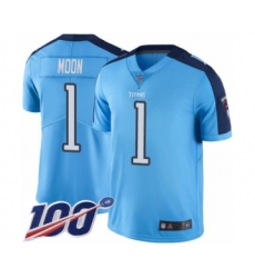 Youth Tennessee Titans #1 Warren Moon Limited Light Blue Rush Vapor Untouchable 100th Season Football Jersey