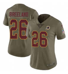 Women's Nike Washington Redskins #26 Bashaud Breeland Limited Olive 2017 Salute to Service NFL Jersey