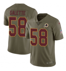 Men's Nike Washington Redskins #58 Junior Galette Limited Olive 2017 Salute to Service NFL Jersey
