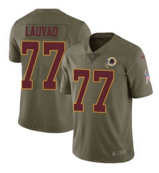 Men's Nike Washington Redskins #77 Shawn Lauvao Limited Olive 2017 Salute to Service NFL Jersey