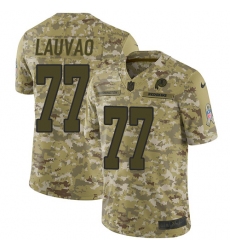 Youth Nike Washington Redskins #77 Shawn Lauvao Limited Camo 2018 Salute to Service NFL Jersey