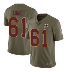 Youth Nike Washington Redskins #61 Spencer Long Limited Olive 2017 Salute to Service NFL Jersey