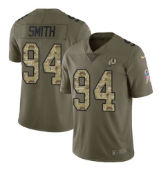 Youth Nike Washington Redskins #94 Preston Smith Limited Olive/Camo 2017 Salute to Service NFL Jersey