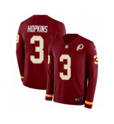 Youth Nike Washington Redskins #3 Dustin Hopkins Limited Burgundy Therma Long Sleeve NFL Jersey