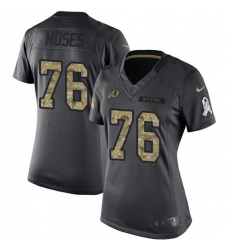 Women's Nike Washington Redskins #76 Morgan Moses Limited Black 2016 Salute to Service NFL Jersey
