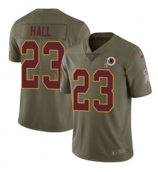 Youth Nike Washington Redskins #23 DeAngelo Hall Limited Olive 2017 Salute to Service NFL Jersey