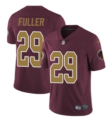 Men's Nike Washington Redskins #29 Kendall Fuller Burgundy Red/Gold Number Alternate 80TH Anniversary Vapor Untouchable Limited Player NFL Jersey