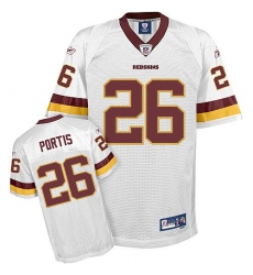 Reebok Washington Redskins #26 Clinton Portis White Authentic Throwback NFL Jersey