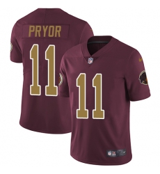 Men's Nike Washington Redskins #11 Terrelle Pryor Burgundy Red/Gold Number Alternate 80TH Anniversary Vapor Untouchable Limited Player NFL Jersey