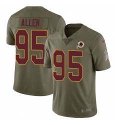 Men's Nike Washington Redskins #95 Jonathan Allen Limited Olive 2017 Salute to Service NFL Jersey