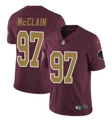 Men's Nike Washington Redskins #97 Terrell McClain Burgundy Red/Gold Number Alternate 80TH Anniversary Vapor Untouchable Limited Player NFL Jersey