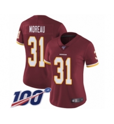 Women's Washington Redskins #31 Fabian Moreau Burgundy Red Team Color Vapor Untouchable Limited Player 100th Season Football Jersey