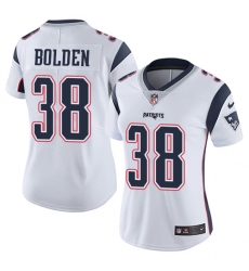Women's Nike New England Patriots #38 Brandon Bolden White Vapor Untouchable Limited Player NFL Jersey
