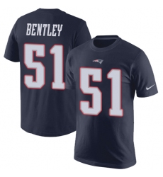 NFL Nike New England Patriots #51 Ja'Whaun Bentley Navy Blue Rush Pride Name & Number T-Shirt