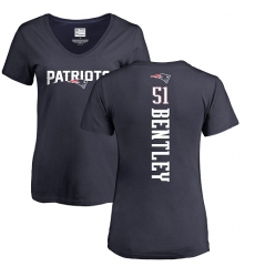 NFL Women's Nike New England Patriots #51 Ja'Whaun Bentley Navy Blue Backer T-Shirt