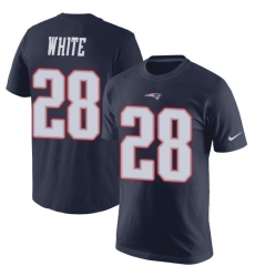 Nike New England Patriots #28 James White Navy Blue Rush Pride Name & Number T-Shirt