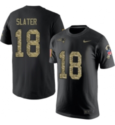 Nike New England Patriots #18 Matthew Slater Black Camo Salute to Service T-Shirt