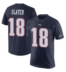 Nike New England Patriots #18 Matthew Slater Navy Blue Rush Pride Name & Number T-Shirt