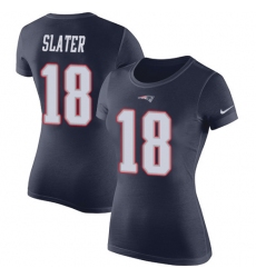 Women's Nike New England Patriots #18 Matthew Slater Navy Blue Rush Pride Name & Number T-Shirt