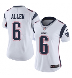 Women's Nike New England Patriots #6 Ryan Allen White Vapor Untouchable Limited Player NFL Jersey