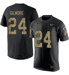 Nike New England Patriots #24 Stephon Gilmore Black Camo Salute to Service T-Shirt