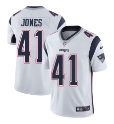 Men's Nike New England Patriots #41 Cyrus Jones White Vapor Untouchable Limited Player NFL Jersey