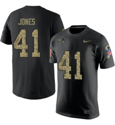 Nike New England Patriots #41 Cyrus Jones Black Camo Salute to Service T-Shirt