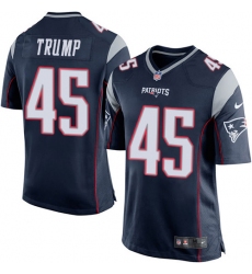 Men's Nike New England Patriots #45 Donald Trump Game Navy Blue Team Color NFL Jersey