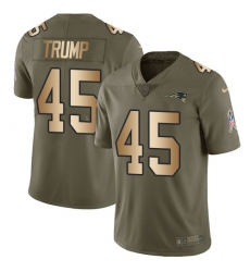 Men's Nike New England Patriots #45 Donald Trump Limited Olive/Gold 2017 Salute to Service NFL Jersey