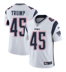 Men's Nike New England Patriots #45 Donald Trump White Vapor Untouchable Limited Player NFL Jersey