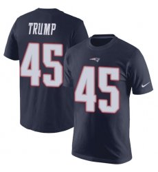 Nike New England Patriots #45 Donald Trump Navy Blue Rush Pride Name & Number T-Shirt