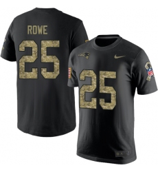 Nike New England Patriots #25 Eric Rowe Black Camo Salute to Service T-Shirt