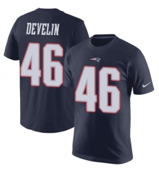 Nike New England Patriots #46 James Develin Navy Blue Rush Pride Name & Number T-Shirt