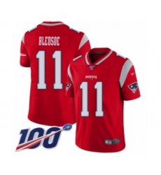 Youth New England Patriots #11 Drew Bledsoe Limited Red Inverted Legend 100th Season Football Jersey