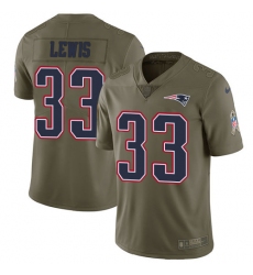 Men's Nike New England Patriots #33 Dion Lewis Limited Olive 2017 Salute to Service NFL Jersey