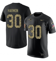 Nike New England Patriots #30 Duron Harmon Black Camo Salute to Service T-Shirt