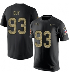 Nike New England Patriots #93 Lawrence Guy Black Camo Salute to Service T-Shirt