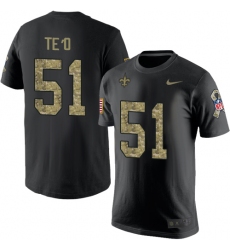 Nike New Orleans Saints #51 Manti Te'o Black Camo Salute to Service T-Shirt