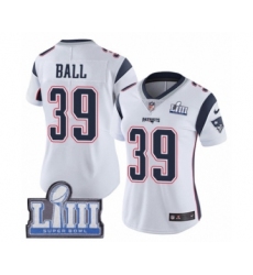 Women's Nike New England Patriots #39 Montee Ball White Vapor Untouchable Limited Player Super Bowl LIII Bound NFL Jersey