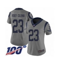 Women's Los Angeles Rams #23 Nickell Robey-Coleman Limited Gray Inverted Legend 100th Season Football Jersey