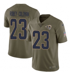 Youth Nike Los Angeles Rams #23 Nickell Robey-Coleman Limited Olive 2017 Salute to Service NFL Jersey