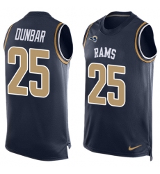 Men's Nike Los Angeles Rams #25 Lance Dunbar Limited Navy Blue Player Name & Number Tank Top NFL Jersey