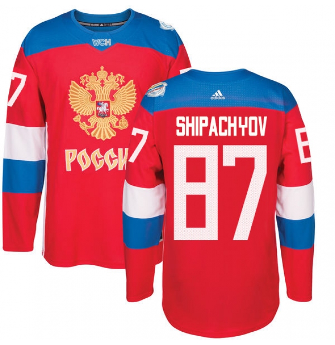 Men's Adidas Team Russia #87 Vadim Shipachyov Authentic Red Away 2016 World Cup of Hockey Jersey