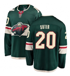 Men's Minnesota Wild #20 Ryan Suter Authentic Green Home Fanatics Branded Breakaway NHL Jersey