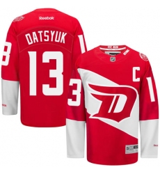 Men's Reebok Detroit Red Wings #13 Pavel Datsyuk Premier Red 2016 Stadium Series NHL Jersey