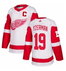 Men's Detroit Red Wings #19 Steve Yzerman White Stitched Jersey