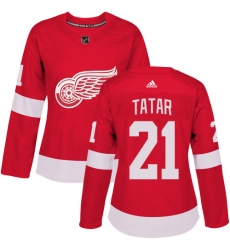 Women's Adidas Detroit Red Wings #21 Tomas Tatar Premier Red Home NHL Jersey
