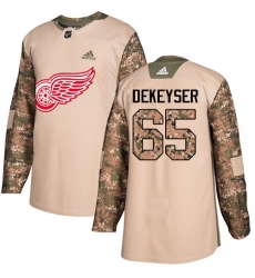Youth Adidas Detroit Red Wings #65 Danny DeKeyser Authentic Camo Veterans Day Practice NHL Jersey