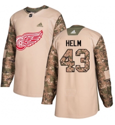 Youth Adidas Detroit Red Wings #43 Darren Helm Authentic Camo Veterans Day Practice NHL Jersey